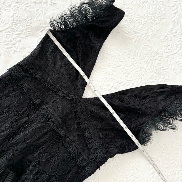 NWOT Lulus Marvelous Darling Black Lace Ruffled Tiered Maxi Dress Small - Picture 6 of 7